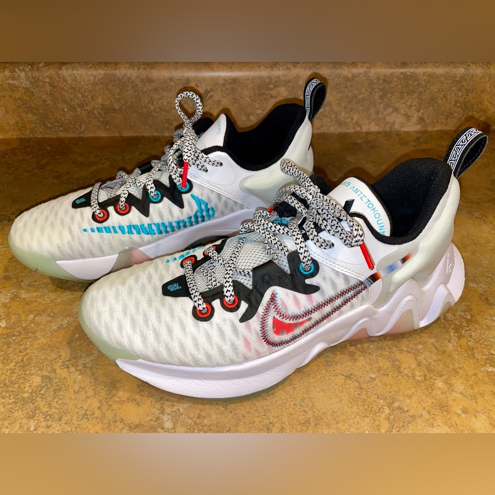 Nike Athletic Shoes White with Red and Blue Accents